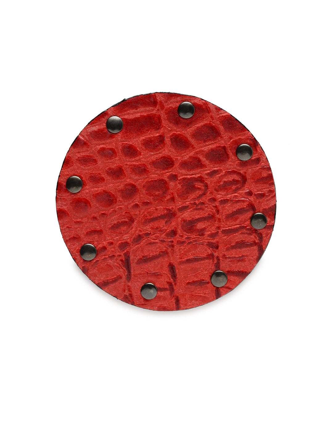 IMUR Round Leather Coasters Set Of 6 (Premium Stand For Tea Cups, Coffee Mugs and Glasses) - Multiple Colors