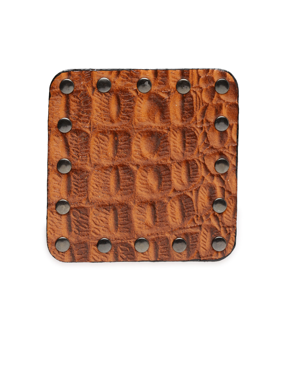 Genuine Leather Square Coasters - Set of 6 - Printed - Square