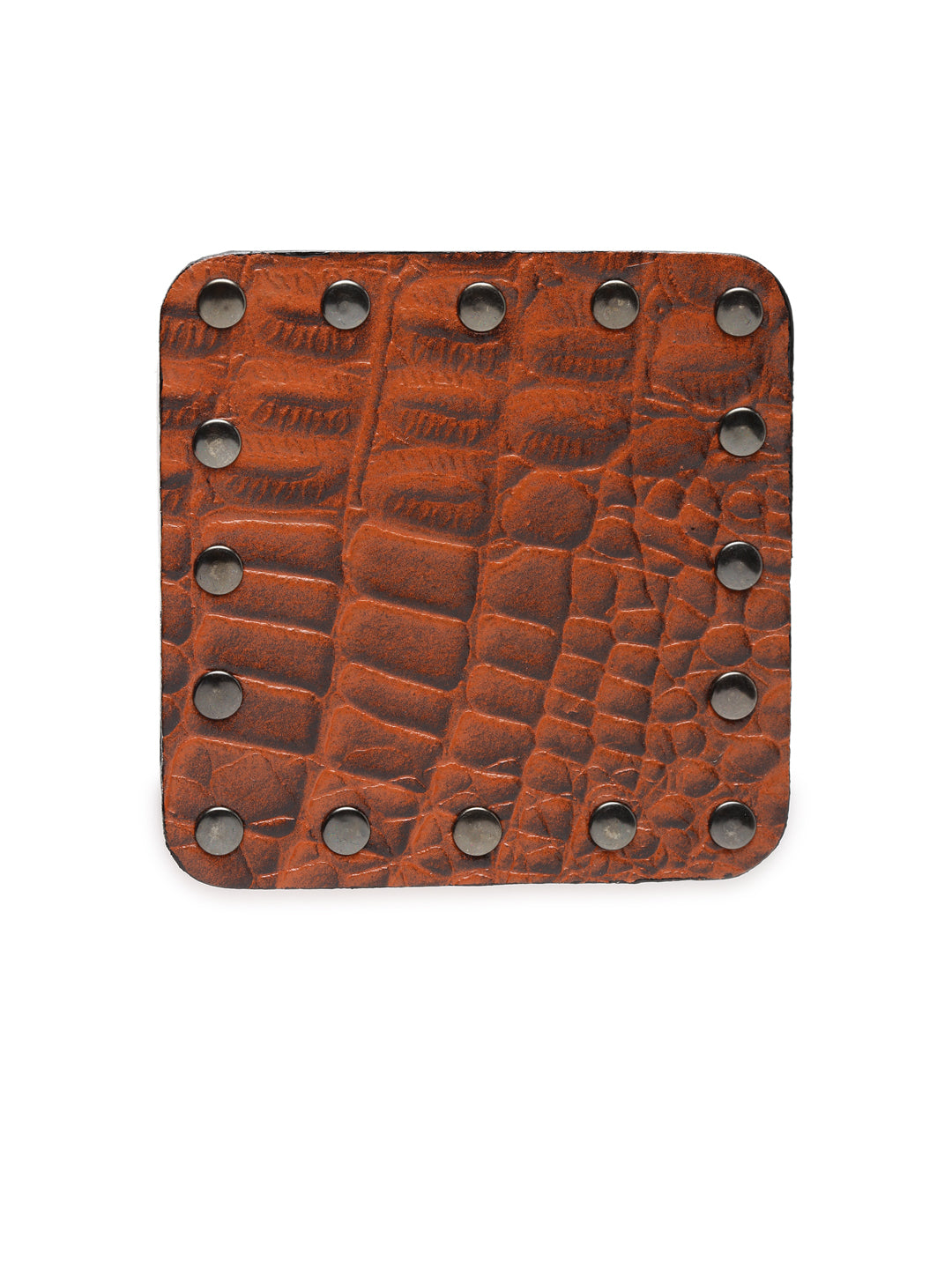 Genuine Leather Square Coasters - Set of 6 - Printed - Square