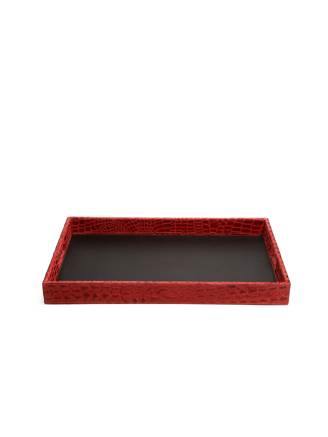 IMUR Textured Genuine Leather Tray - 50cm x 30cm x 5cm