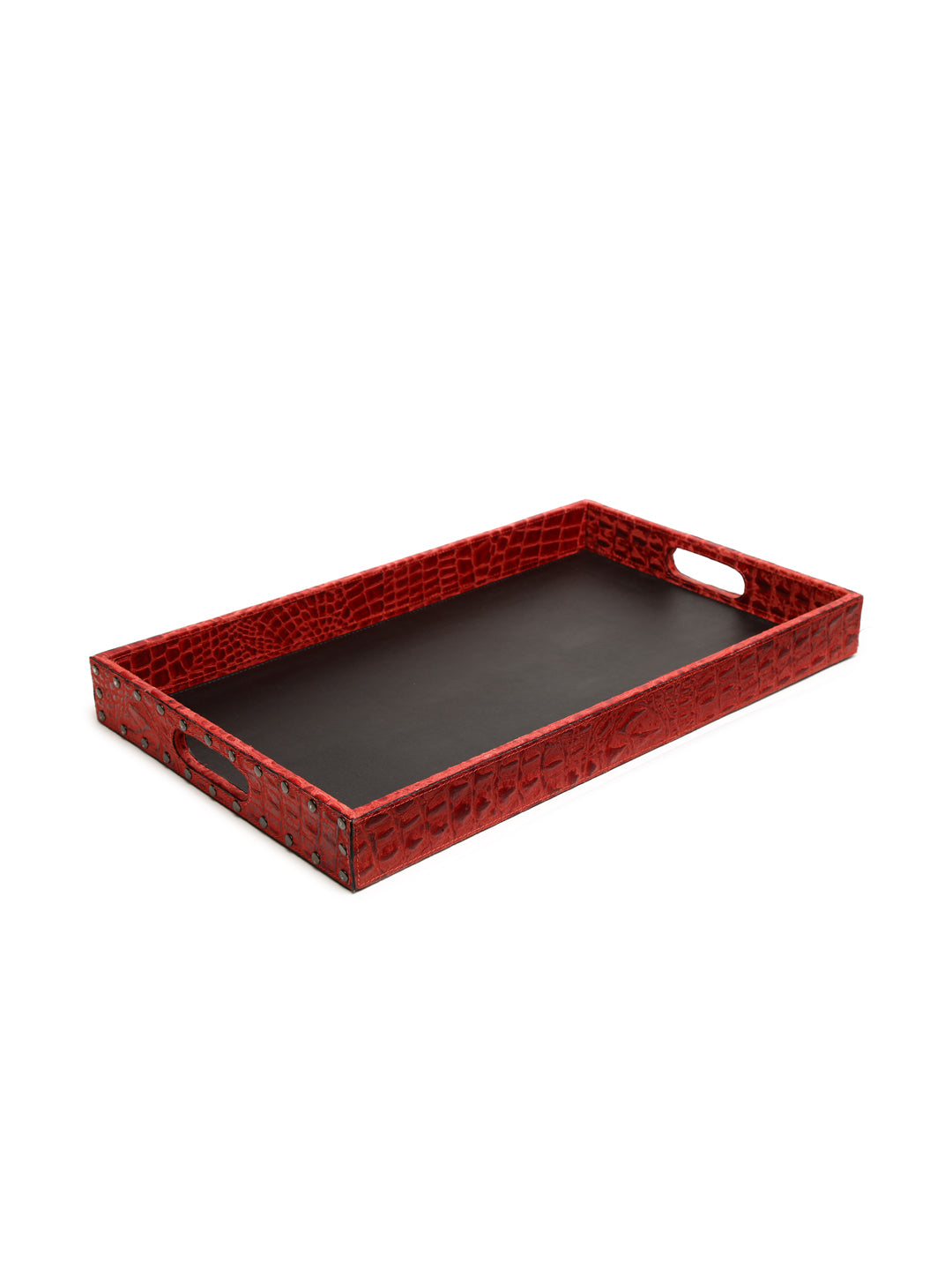 IMUR Textured Genuine Leather Tray - 50cm x 30cm x 5cm