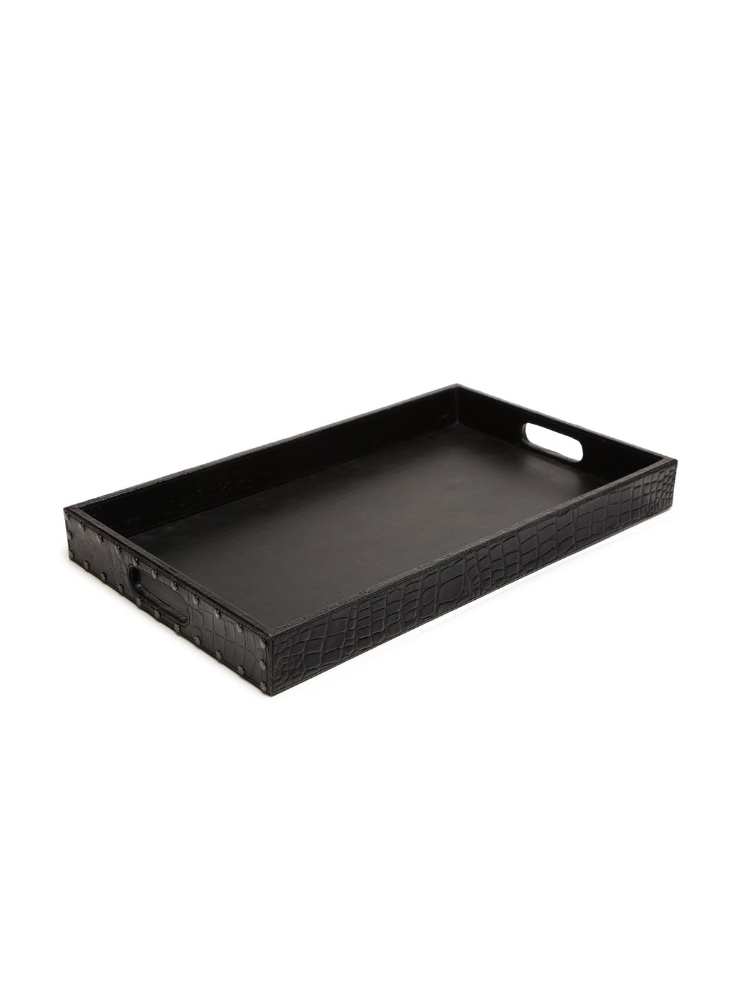 IMUR Textured Genuine Leather Tray - 50cm x 30cm x 5cm