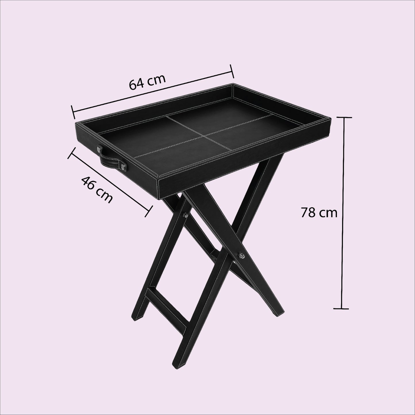 Leather Butler Bar Table | Portable Bar | Side Table | Consol | Tray - Foldable